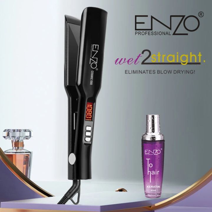 ENZO EN-5188 Nano Titanium Keratin Hair Straightener & Essential Oil