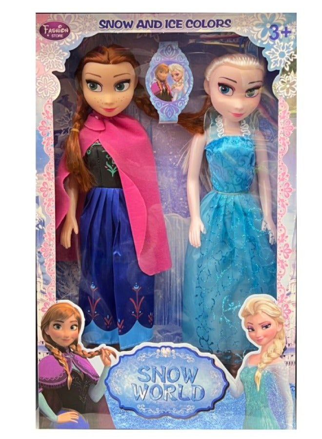 Frozen Elsa & Anna 2-Piece Doll Set - Snow World Edition