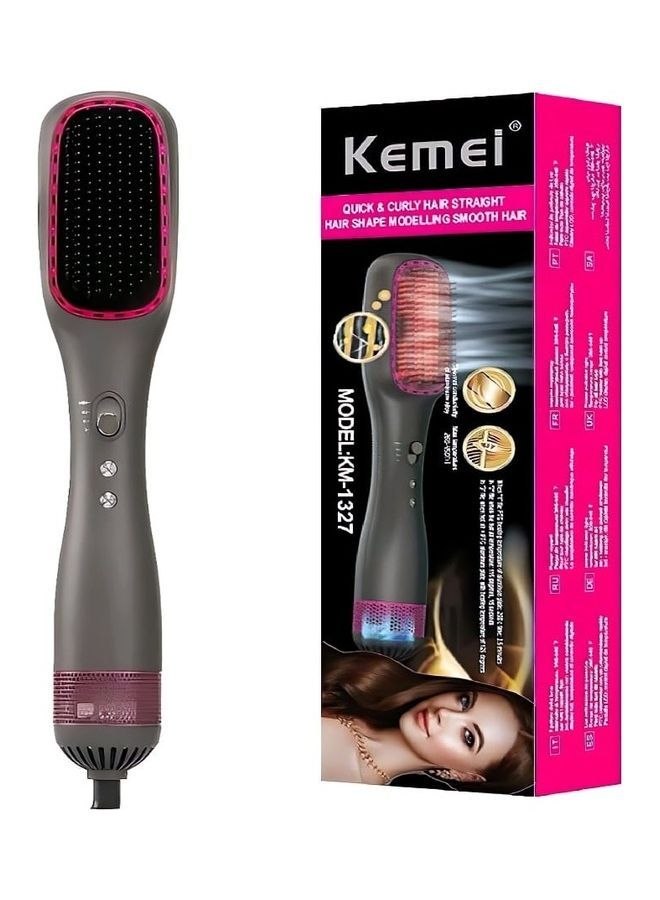 Kemei Hair Dryer & Straightener Brush, KM-1327