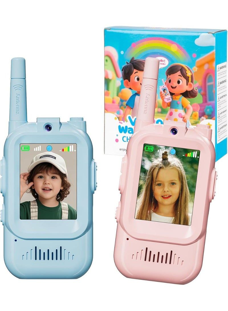 Rechargeable Kids Walkie Talkies with Screen Display
