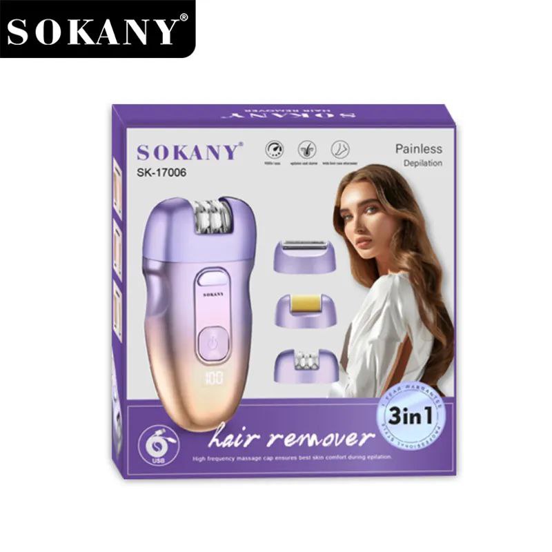 Sokany SK-17006: 3-in-1 Cordless Hair Removal Epilator